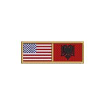 BP0055-0221-011 EUA Albânia Patch Bordado 11x3,8cm