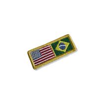 BP0055-0403-041 USA Brasil Patch Bordado 5,5x2,5cm