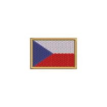 BP0085-031 Bandeira Republica Tcheca Patch Bordado 3,8x2,5cm