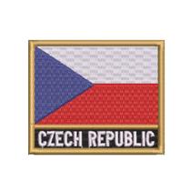 BP0085N-001 Bandeira República Tcheca Patch 7,5x6,3cm