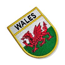 BP0190E-001 Bandeira Pais de Gales Patch Bordado 6,8x8,0cm