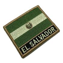 BP0203NV03 Bandeira El Salvador Patch Bordado Fecho Contato BP0203NV03 Bandeira El Salvador Patch Bordado Fecho Contato