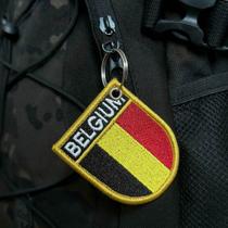 BP0215E-011 Bandeira Bélgica Patch Bordado 5,7x6,8cm