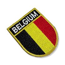 BP0215E-011 Bandeira Bélgica Patch Bordado 5,7x6,8cm