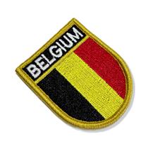 BP0215E-011 Bandeira Bélgica Patch Bordado 5,7x6,8cm