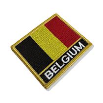 BP0215N-001 Bandeira Bélgica Patch Bordado 7,5x6,3cm