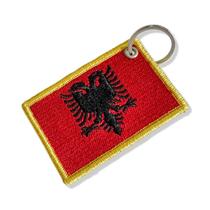 BP0221-001 Bandeira Albânia Patch Bordado 7,5x5,0
