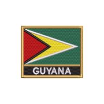 BP0224N-001 Bandeira Guiana Patch Bordado 7,5x6,3cm