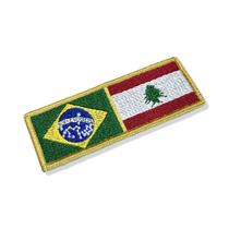BP0403-0446-011 Bandeira Líbano Brasil Bordado 11x3,8cm Tipo de material:B) Fecho de Contato BP0403-0446-011 Bandeira Líbano Brasil Bordado 11x3,8cm Tipo de material:B) Fecho de Contato