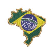 BP0403M-001 Bandeira Mapa Brasil Patch Bordado 7x6cm