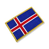 BP0409-021 Bandeira Islândia Patch Bordado 10,2x6,8cm