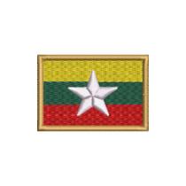 BP0412-011 Bandeira Mianmar Patch Bordado 5,7x3,8cm