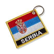 BP0425N-001 Bandeira Sérvia Patch Bordado 7,5x6,3cm