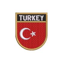 BP0428E-011 Bandeira Turquia Patch Bordado 5,7x6,8cm