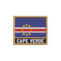 BP0434N-001 Bandeira Cabo Verde Patch Bordado 7,5x6,3cm