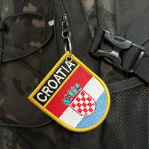 BP0436E-001 Bandeira Croácia Patch Bordado 6,8x8,0cm