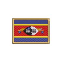 BP0441-001 Bandeira Suazilândia Patch Bordado 7,5x5,0cm