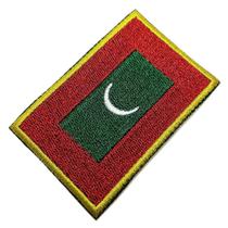 BPMVT001 Maldivas Bandeira Bordada Patch Termo Adesivo BPMVT001 Maldivas Bandeira Bordada Patch Termo Adesivo