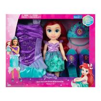 Br2331 - boneca princesas disney ariel com fantasia sapatos e acessórios