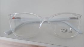 BR3051_Armação de acetato transparente Aro redondo pequeno com haste branca BR3051_Armação de acetato transparente Aro redondo pequeno com haste branca