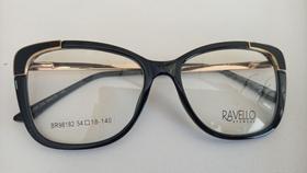 BR98182_Armação de acetato com Haste de Metal dourada