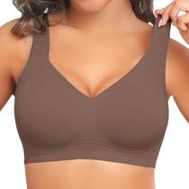 Bra Pose Free Womens No Underwire Full Support Coffee 2GG