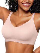 Bra Vertvie No Underwire Wireless Push Up, cobertura total, rosa