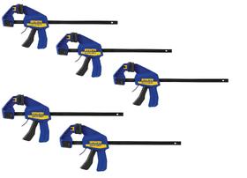 Braçadeira de barra IRWIN QUICK-GRIP, com uma mão, média, 30 cm, pacote com 5 Braçadeira de barra IRWIN QUICK-GRIP, com uma mão, média, 30 cm, pacote com 5