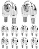 Braçadeira de cabo de aço inoxidável QWORK M16 304, pacote com 10