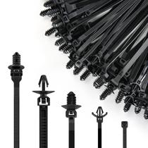 Braçadeira de cabo GOOACC Nylon 160 unidades de montagem por pressão com travamento automático Braçadeira de cabo GOOACC Nylon 160 unidades de montagem por pressão com travamento automático