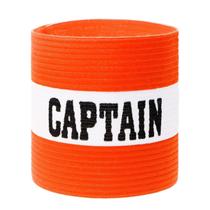 Braçadeira de Capitão Ajustável em Nylon Elástico Laranja e Branco