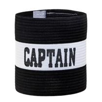 Braçadeira de capitão ajustável em nylon elástico preta e branca Braçadeira de capitão ajustável em nylon elástico preta e branca