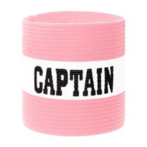 Braçadeira de capitão ajustável em nylon elástico rosa e branco