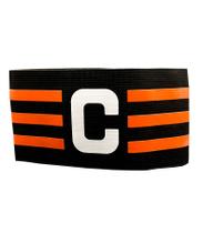 Braçadeira de Capitão Preta e Laranja Faixa Futebol Ajustável Braçadeira de Capitão Preta e Laranja Faixa Futebol Ajustável