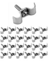 Braçadeira de linha dupla QWORK em aço inoxidável 3/8 polegadas, pacote com 25 Braçadeira de linha dupla QWORK em aço inoxidável 3/8 polegadas, pacote com 25