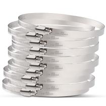 Braçadeira de mangueira OURU, pacote com 10 unidades, aço inoxidável, 120-140 mm (5 polegadas)