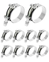 Braçadeira de mangueira QWORK T-Bolt em aço inoxidável 51-57 mm, pacote com 10 Braçadeira de mangueira QWORK T-Bolt em aço inoxidável 51-57 mm, pacote com 10