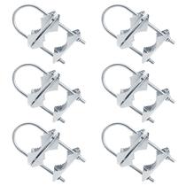 Braçadeira de mastro de antena dupla GBGS, 6 conjuntos, serve para tubo OD de 50-127 mm