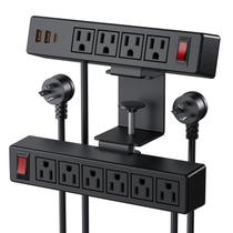 Braçadeira de Mesa Power Strip VILONG 13 em 1 - 10 Tomadas AC e USB