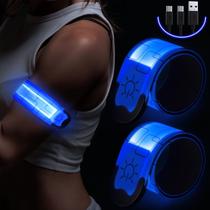 Braçadeira LED refletiva Simket recarregável para corrida (pacote com 2)