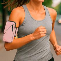 Braçadeira pochete porta celular braço guarda documentos para corrida academia esportes