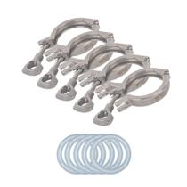 Braçadeira sanitária Tri Clamp SENFUID 2 304 em aço inoxidável, pacote com 5