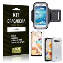 Braçadeira Sporte LG K41s + Capinha Anti Impacto + Película de Vidro - Armyshield