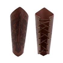 Braçadeiras de Couro Medieval Viking Steampunk Marrom Braçadeiras de Couro Medieval Viking Steampunk Marrom