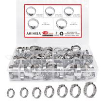 Braçadeiras de mangueira AKIHISA Pex Crimp Rings 304, aço inoxidável, 100 unidades Braçadeiras de mangueira AKIHISA Pex Crimp Rings 304, aço inoxidável, 100 unidades