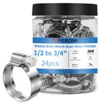 Braçadeiras de mangueira PEROMI em aço inoxidável 304 13-19 mm (24 unidades)
