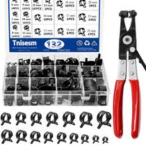 Braçadeiras de mangueira Tnisesm 132 unidades 6-25 MM com alicate para automóveis