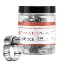Braçadeiras de mangueira Worm Gear AKIHISA 304 em aço inoxidável, pacote com 36 Braçadeiras de mangueira Worm Gear AKIHISA 304 em aço inoxidável, pacote com 36