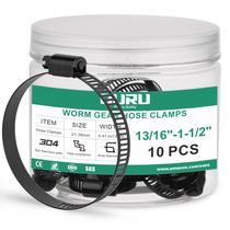 Braçadeiras de mangueira Worm Gear OURU Black 304 em aço inoxidável 10 unidades Braçadeiras de mangueira Worm Gear OURU Black 304 em aço inoxidável 10 unidades