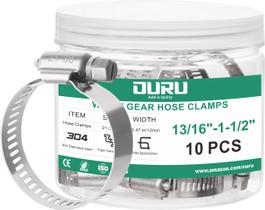 Braçadeiras de mangueira Worm Gear OURU em aço inoxidável 21-38 mm (10 unidades)